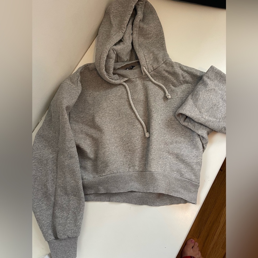 Zara Grey Medium Crop Sweatshirt (runs small)